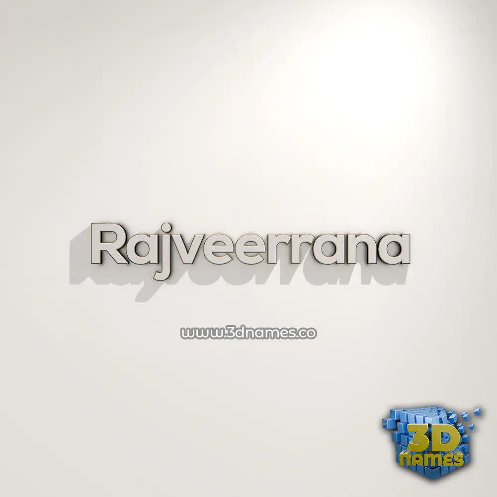 rajveerrana in White Logo Warm style - 3D name wallpaper