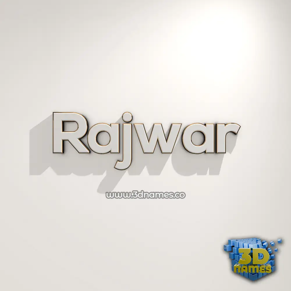 rajwar in White Logo Warm style - 3D name wallpaper