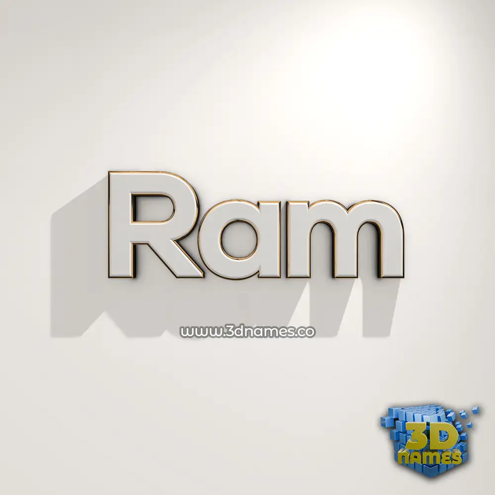 ram in White Logo Warm style - 3D name wallpaper