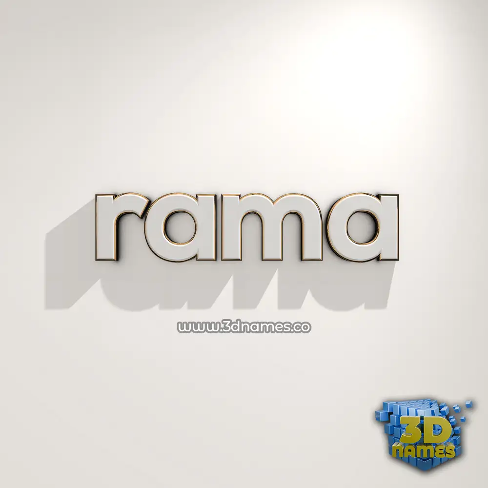rama in White Logo Warm style - 3D name wallpaper