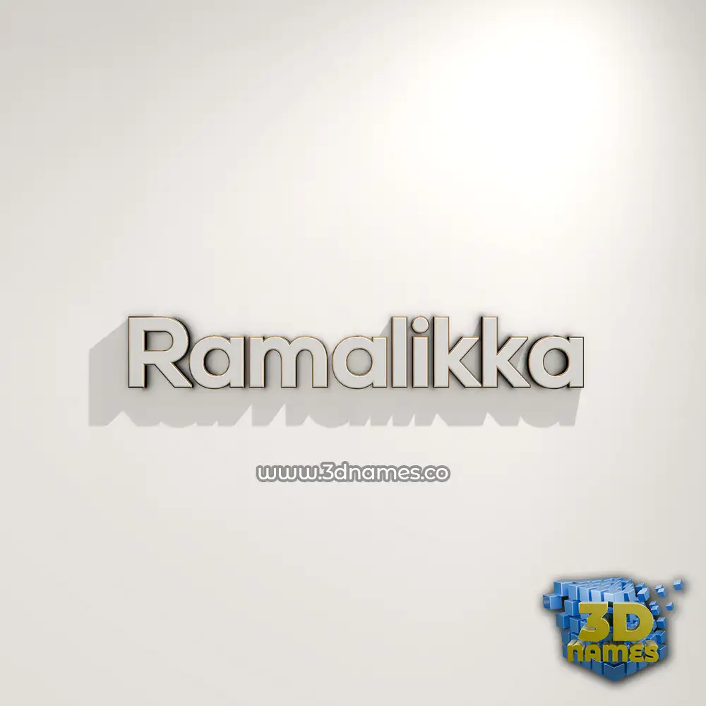 ramalikka in White Logo Warm style - 3D name wallpaper