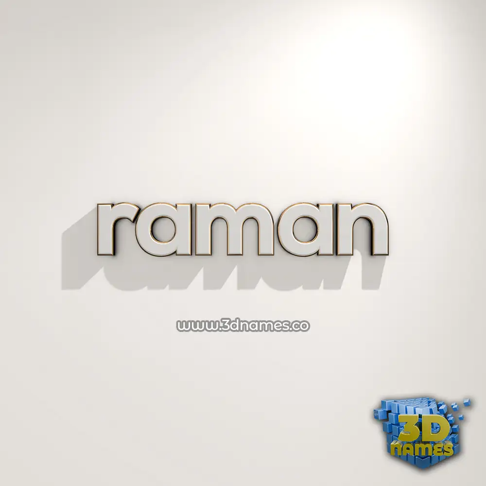 raman in White Logo Warm style - 3D name wallpaper