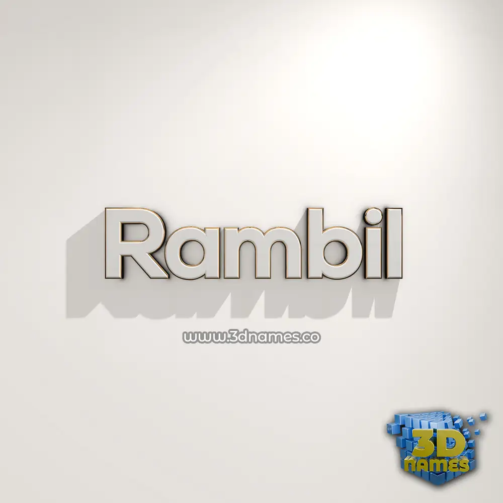 rambil in White Logo Warm style - 3D name wallpaper