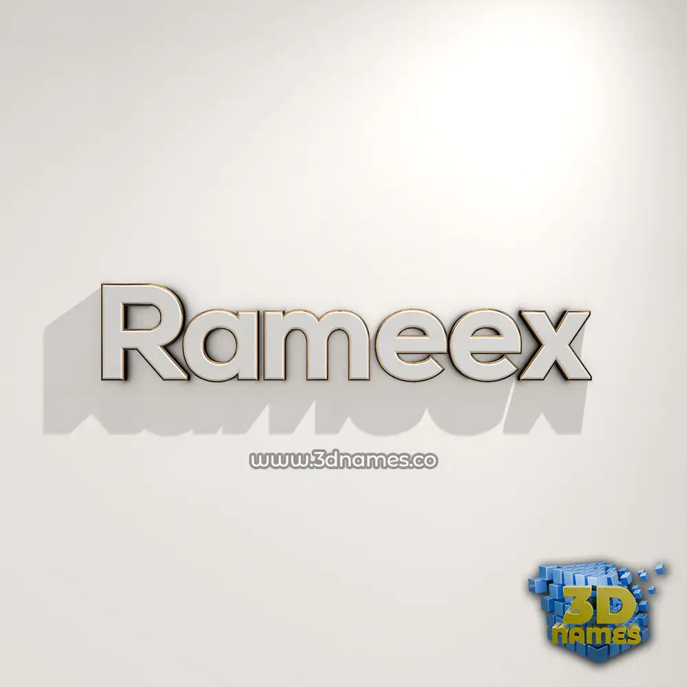 rameex in White Logo Warm style - 3D name wallpaper
