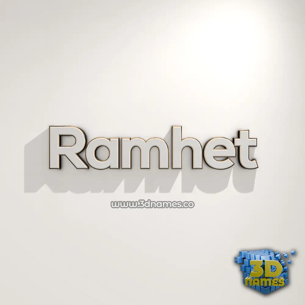 ramhet in White Logo Warm style - 3D name wallpaper