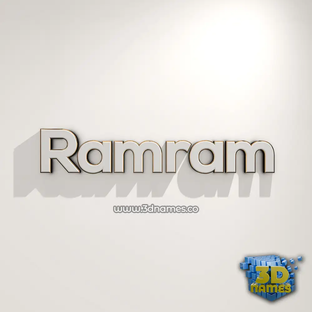 ramram in White Logo Warm style - 3D name wallpaper
