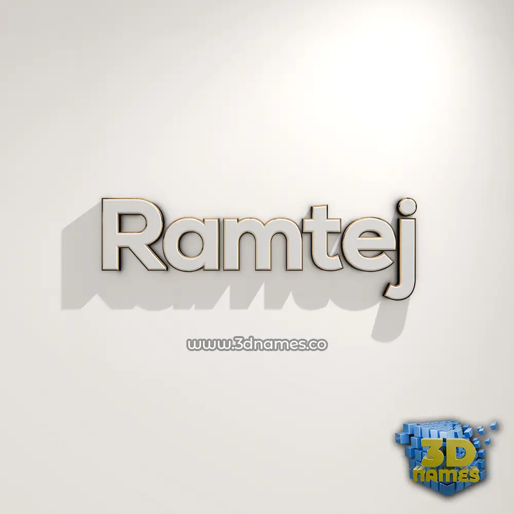 ramtej in White Logo Warm style - 3D name wallpaper