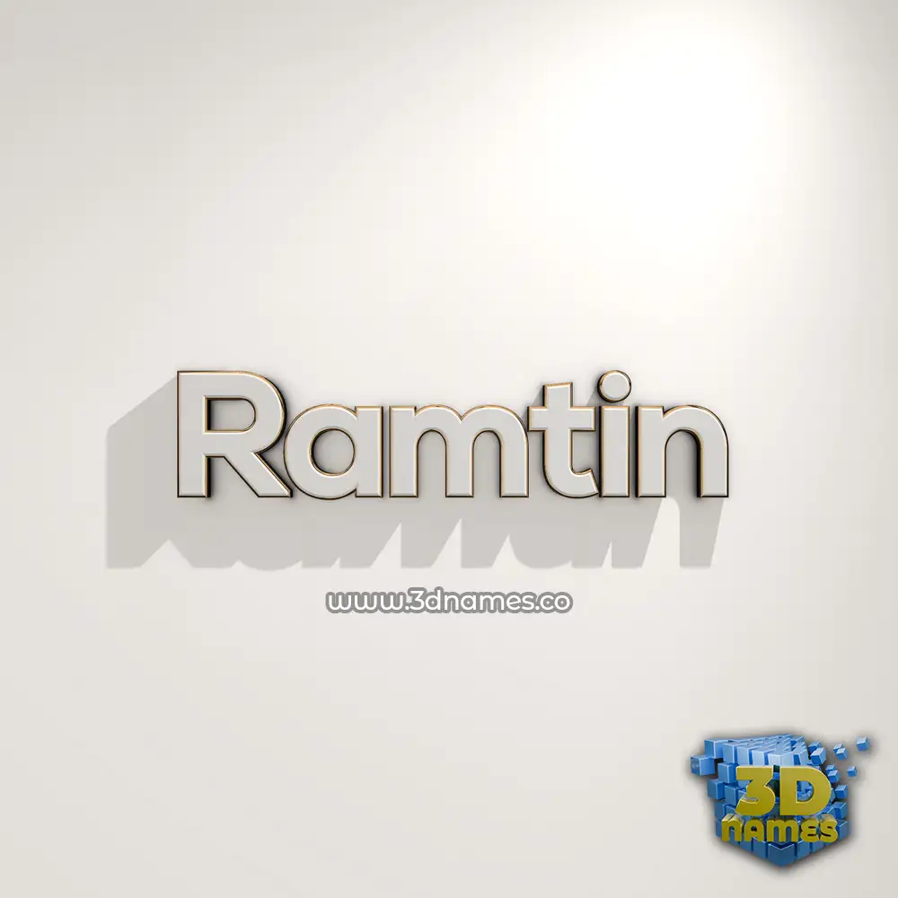 ramtin in White Logo Warm style - 3D name wallpaper