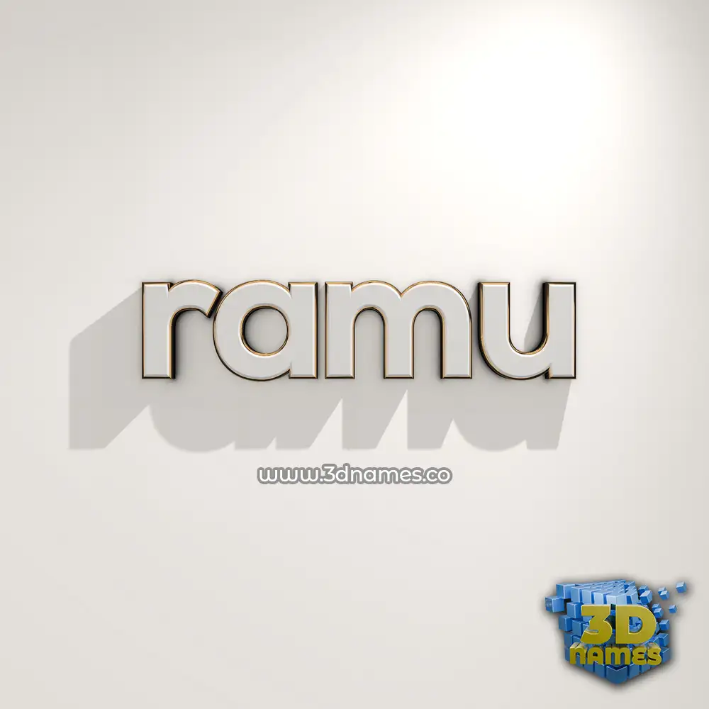 ramu in White Logo Warm style - 3D name wallpaper