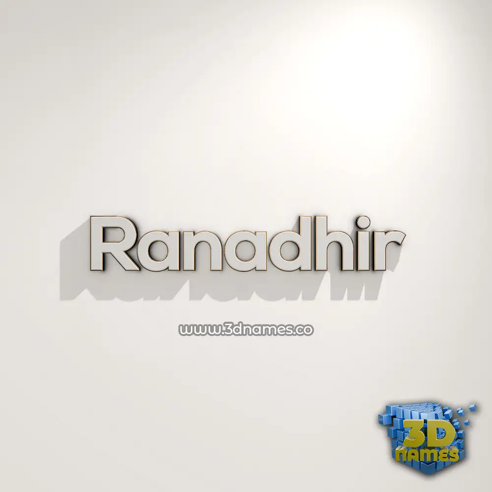ranadhir in White Logo Warm style - 3D name wallpaper