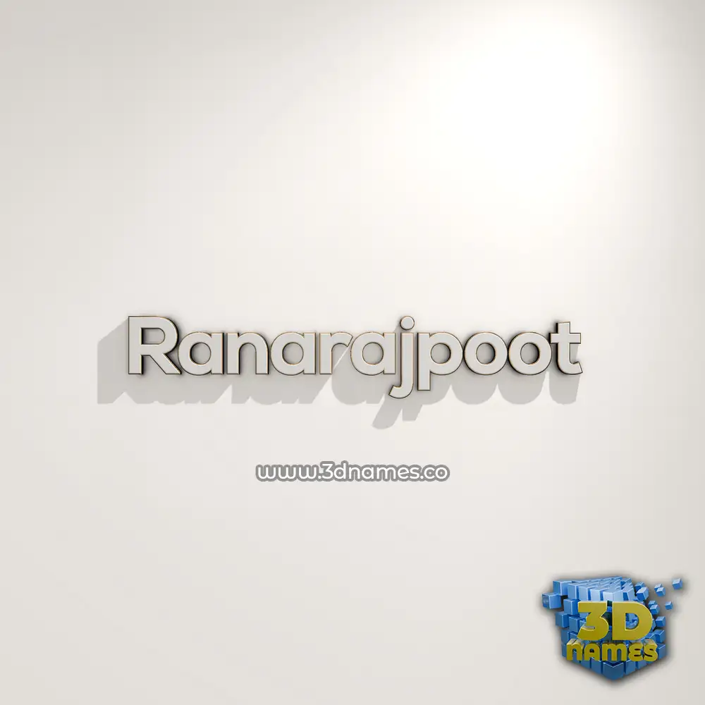 ranarajpoot in White Logo Warm style - 3D name wallpaper