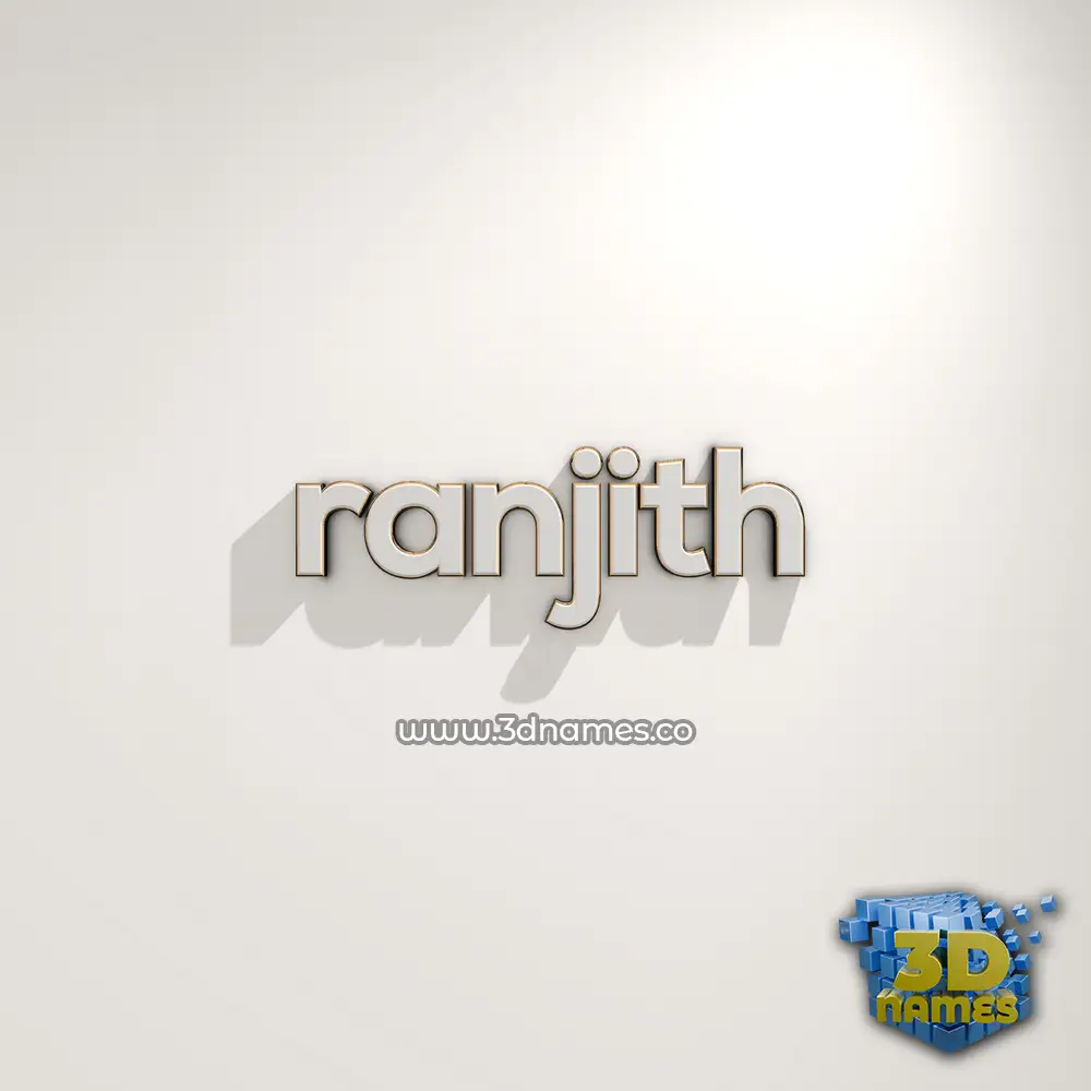 ranjith in White Logo Warm style - 3D name wallpaper
