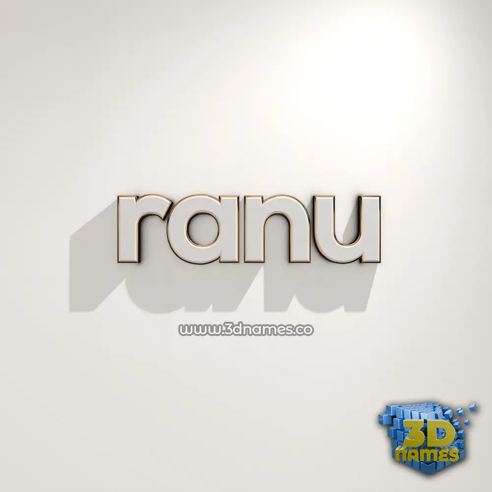 ranu in White Logo Warm style - 3D name wallpaper