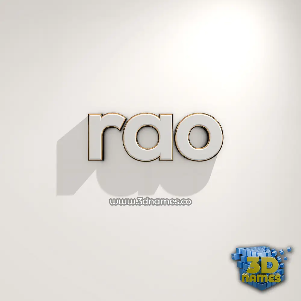 rao in White Logo Warm style - 3D name wallpaper
