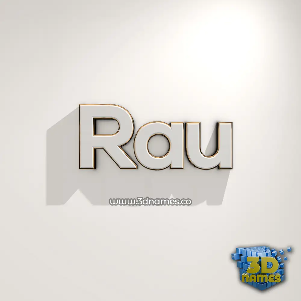 rau in White Logo Warm style - 3D name wallpaper