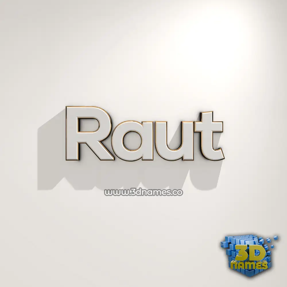 raut in White Logo Warm style - 3D name wallpaper