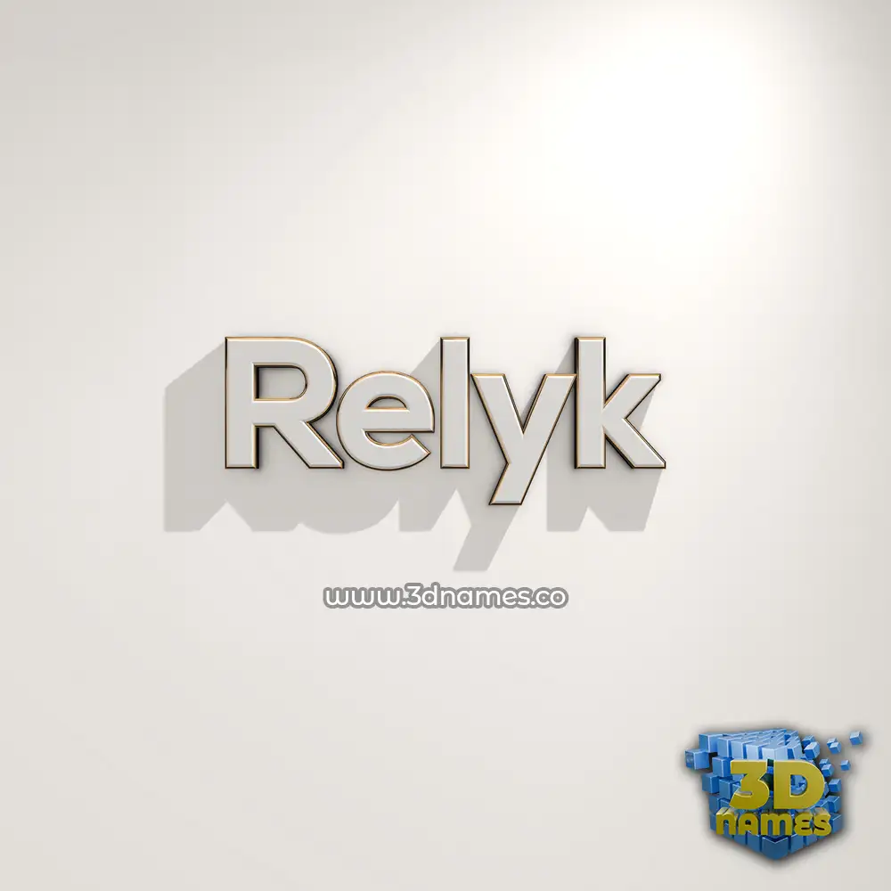 relyk in White Logo Warm style - 3D name wallpaper