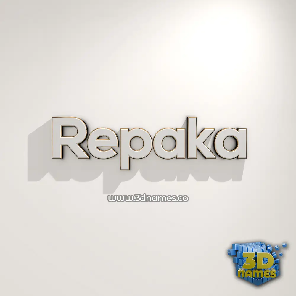 repaka in White Logo Warm style - 3D name wallpaper