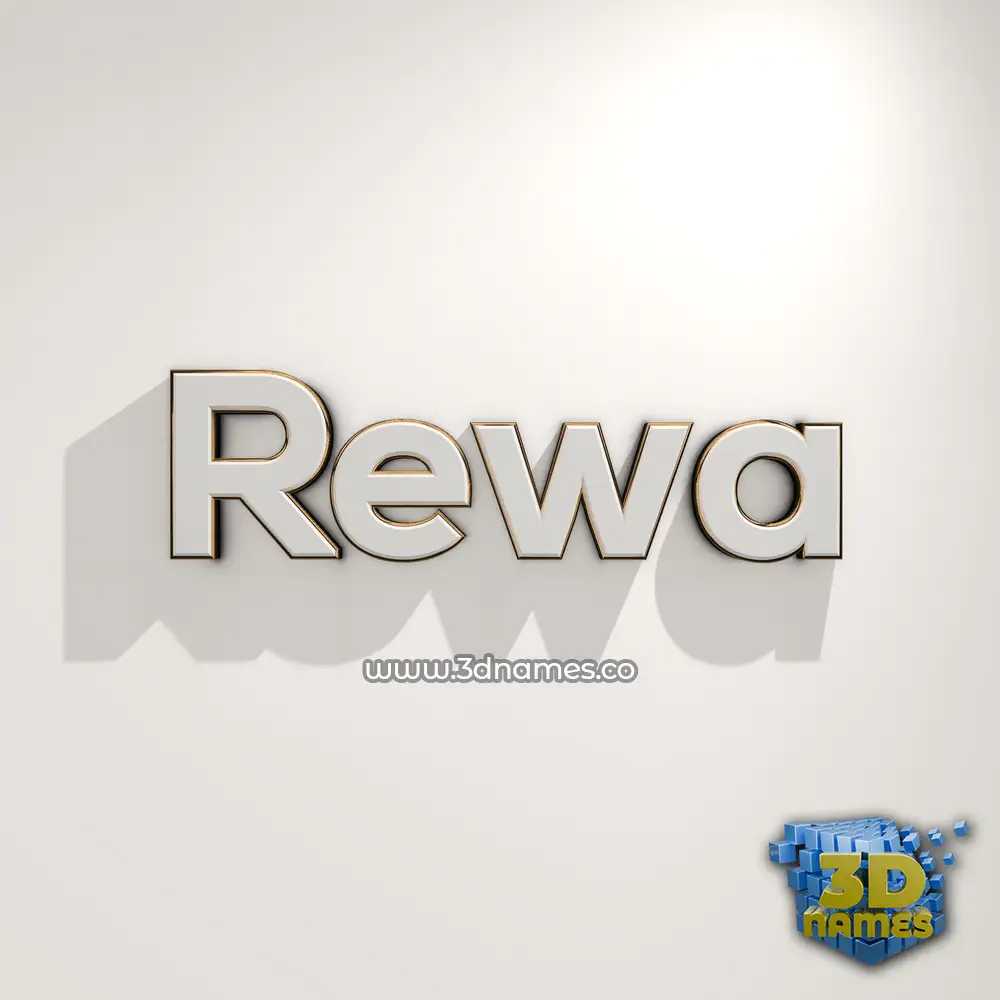 rewa in White Logo Warm style - 3D name wallpaper