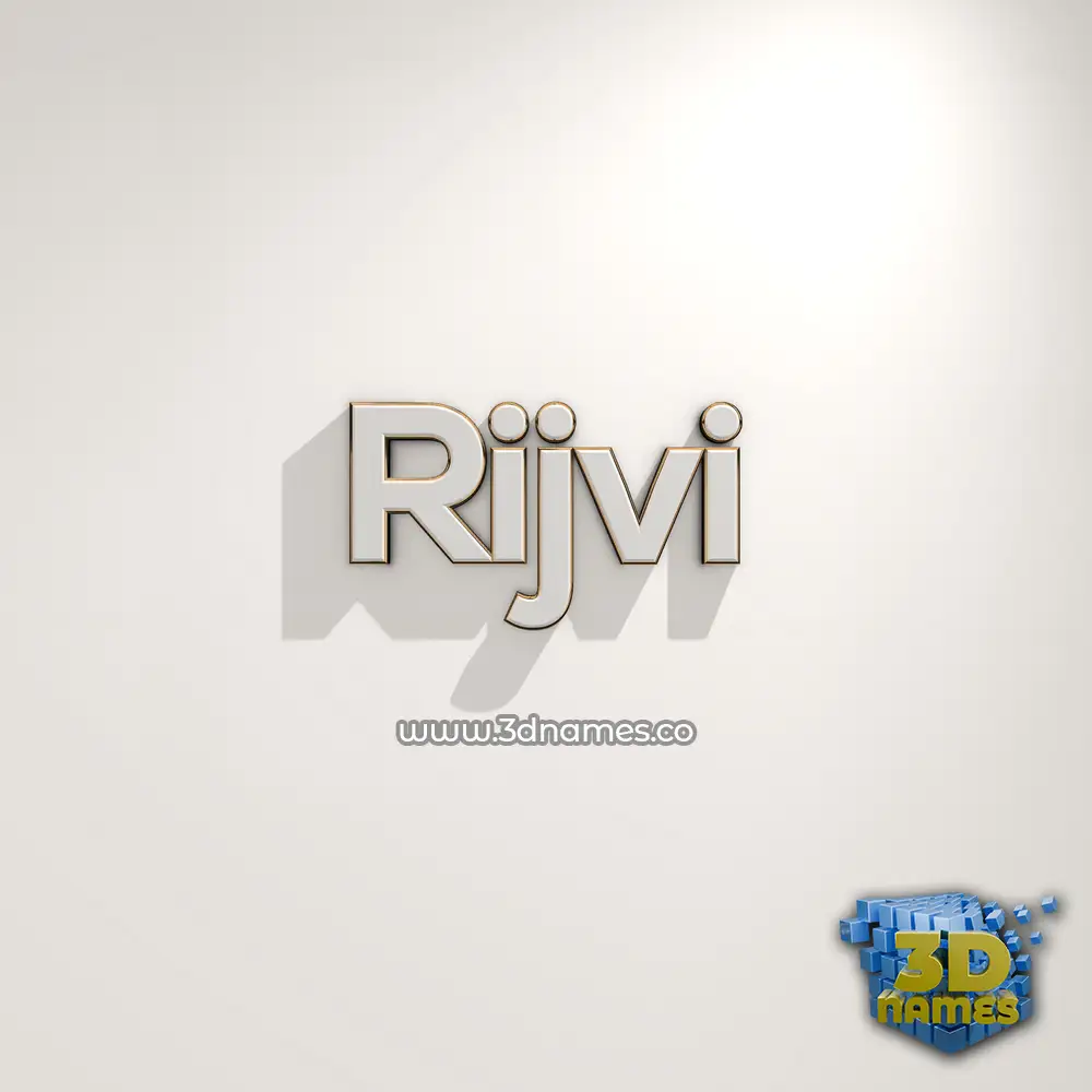 rijvi in White Logo Warm style - 3D name wallpaper