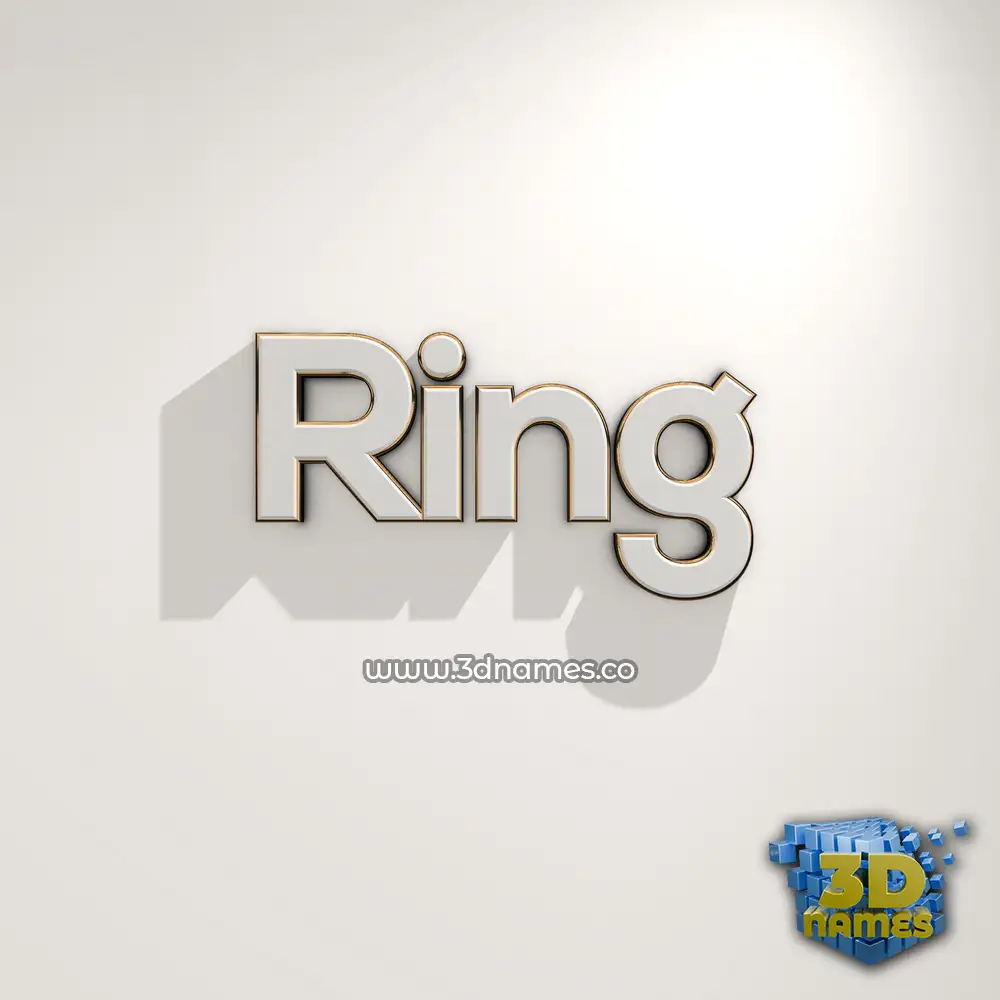 ring in White Logo Warm style - 3D name wallpaper