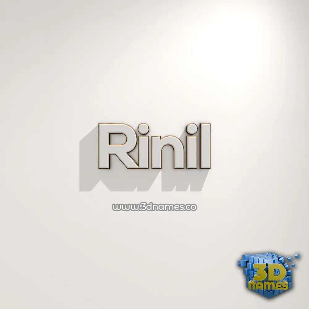 rinil in White Logo Warm style - 3D name wallpaper