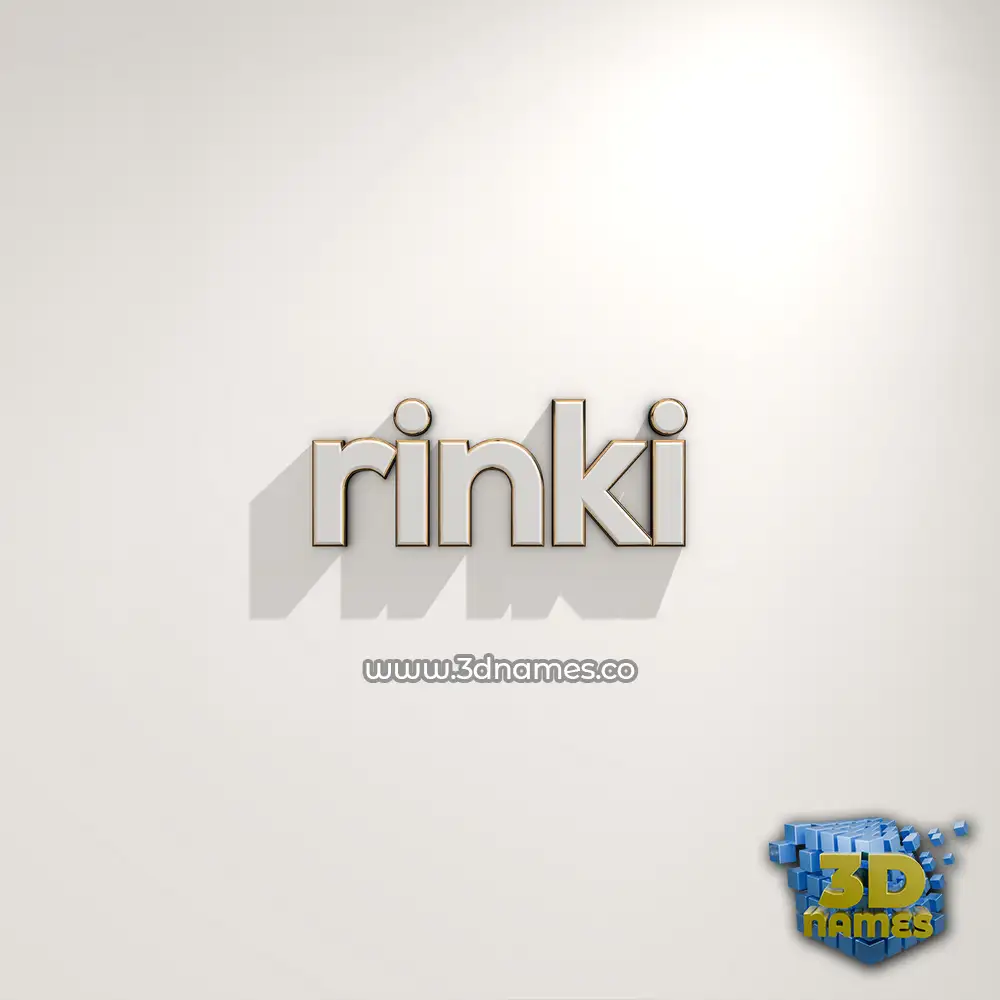 rinki in White Logo Warm style - 3D name wallpaper