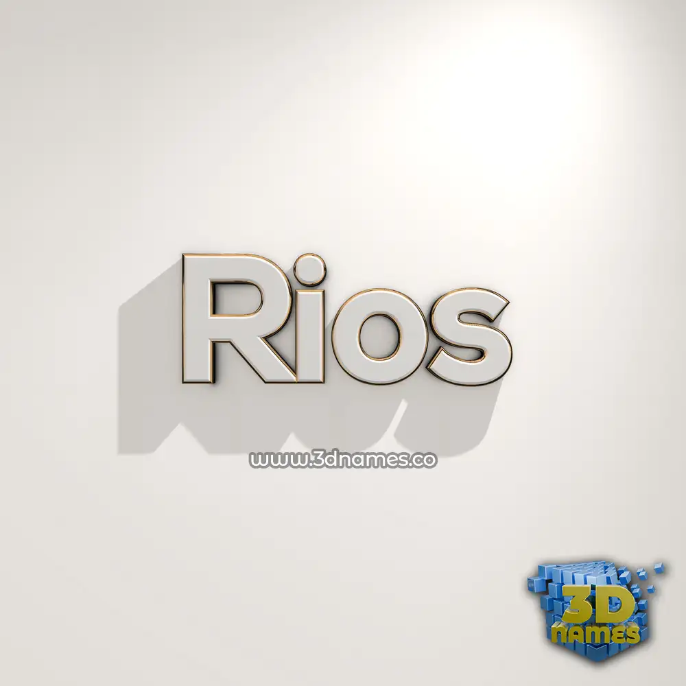 rios in White Logo Warm style - 3D name wallpaper