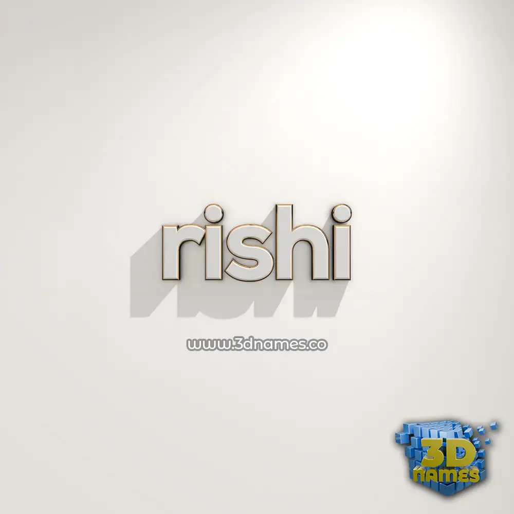 rishi in White Logo Warm style - 3D name wallpaper