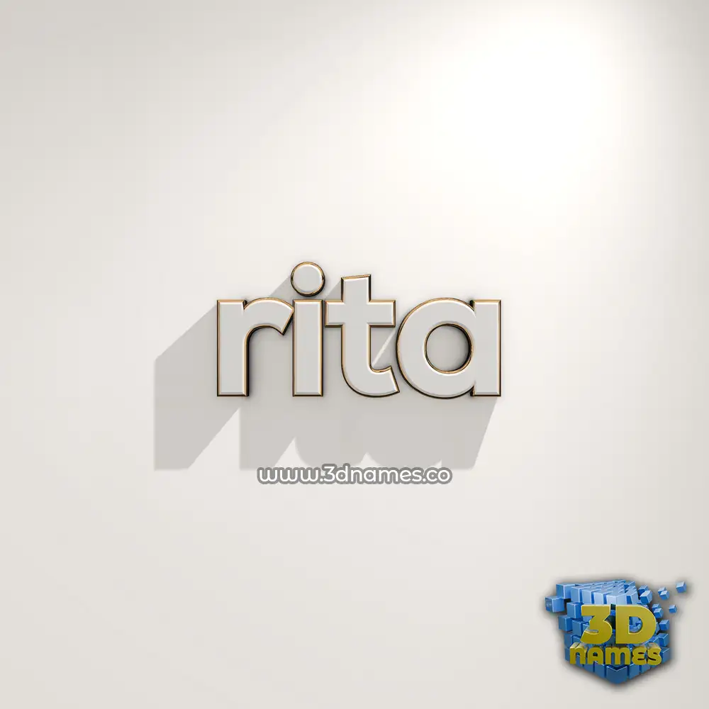 rita in White Logo Warm style - 3D name wallpaper