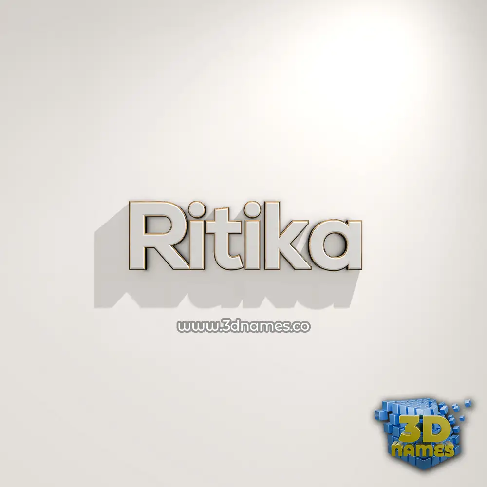 ritika in White Logo Warm style - 3D name wallpaper