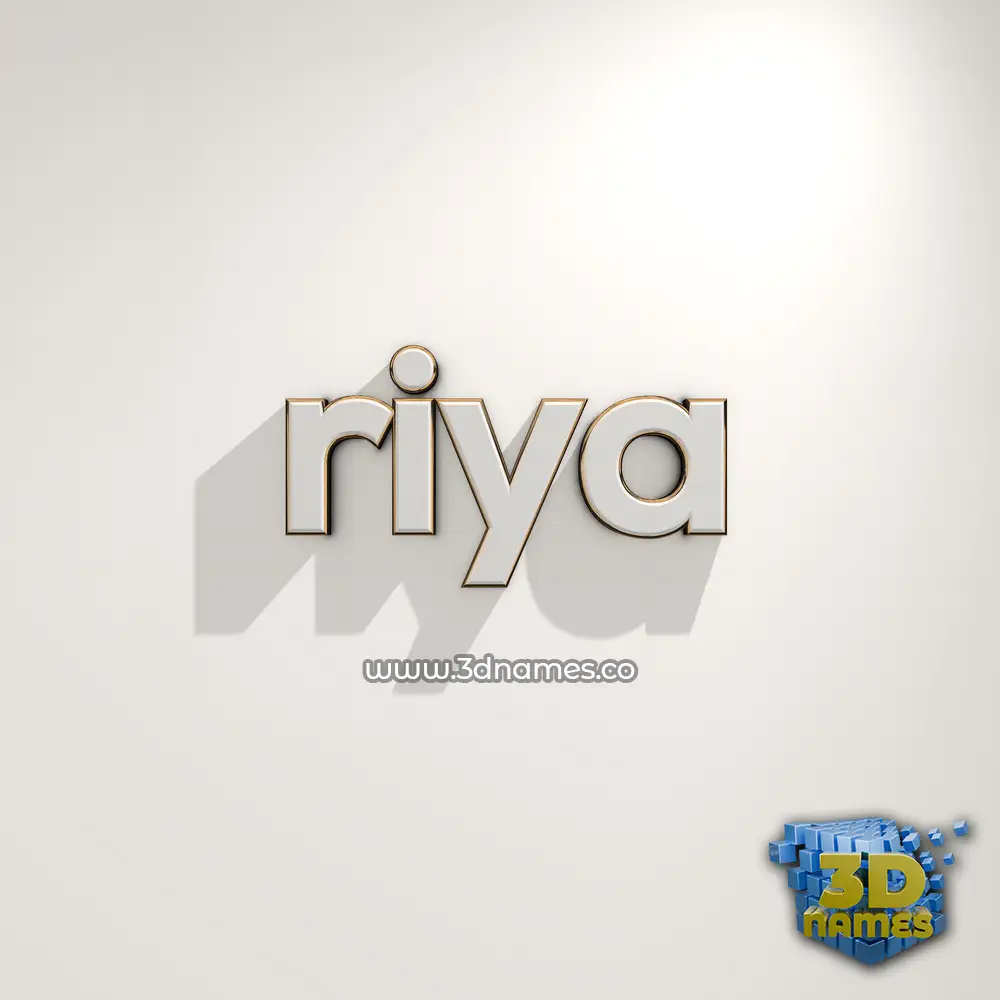 riya in White Logo Warm style - 3D name wallpaper