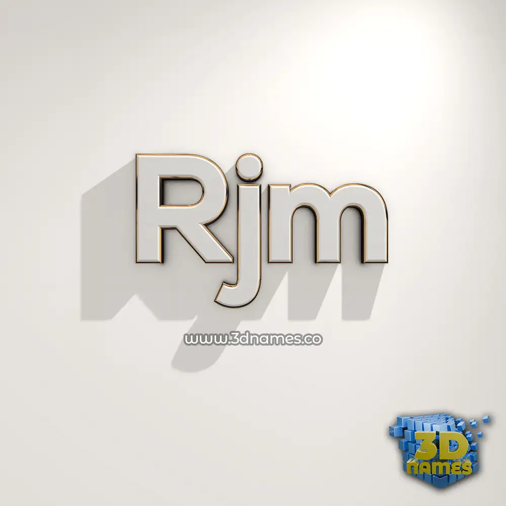 rjm in White Logo Warm style - 3D name wallpaper