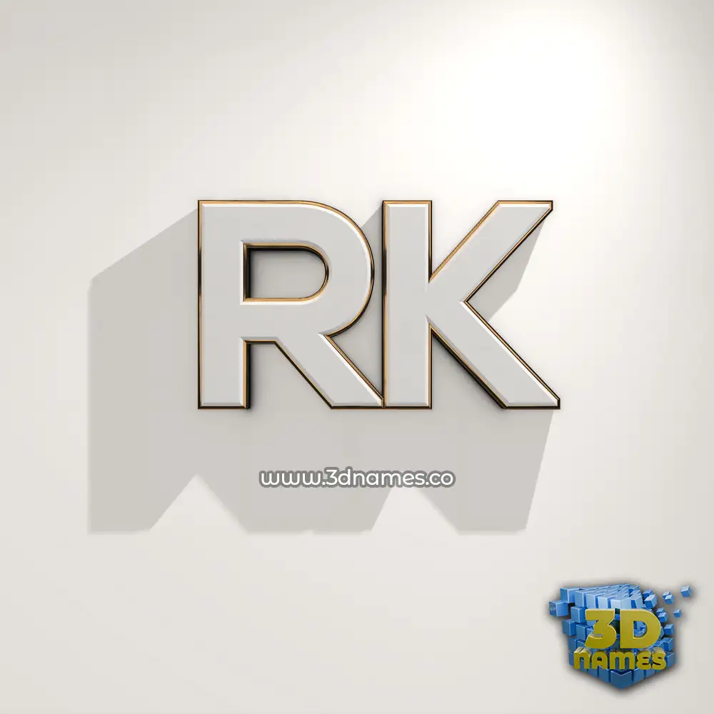 rk in White Logo Warm style - 3D name wallpaper