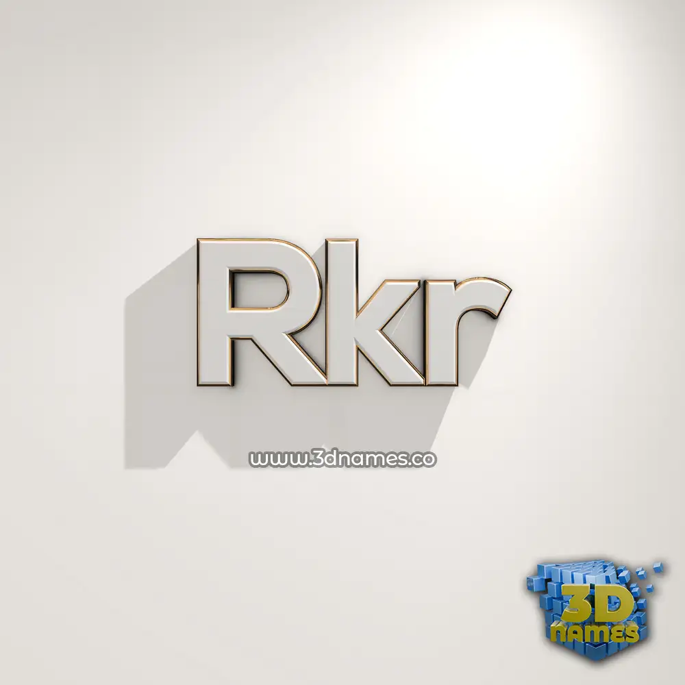 rkr in White Logo Warm style - 3D name wallpaper