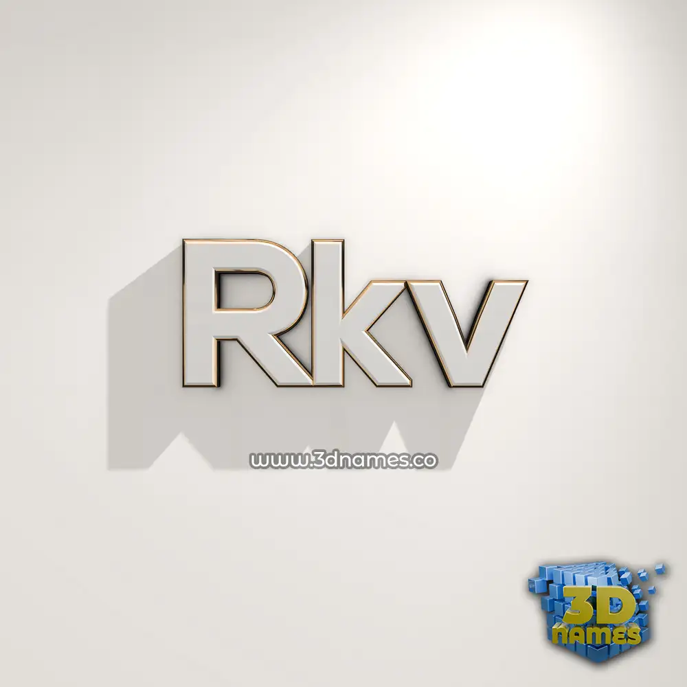rkv in White Logo Warm style - 3D name wallpaper