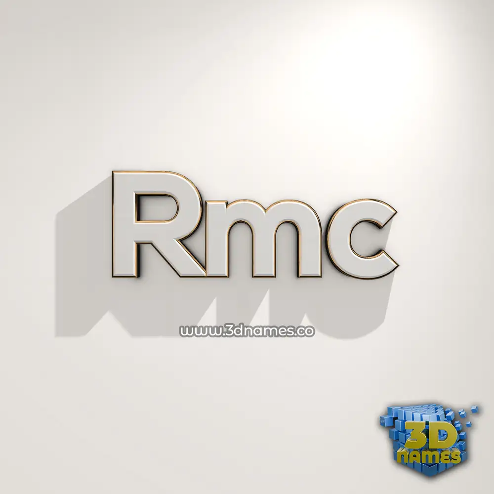 rmc in White Logo Warm style - 3D name wallpaper