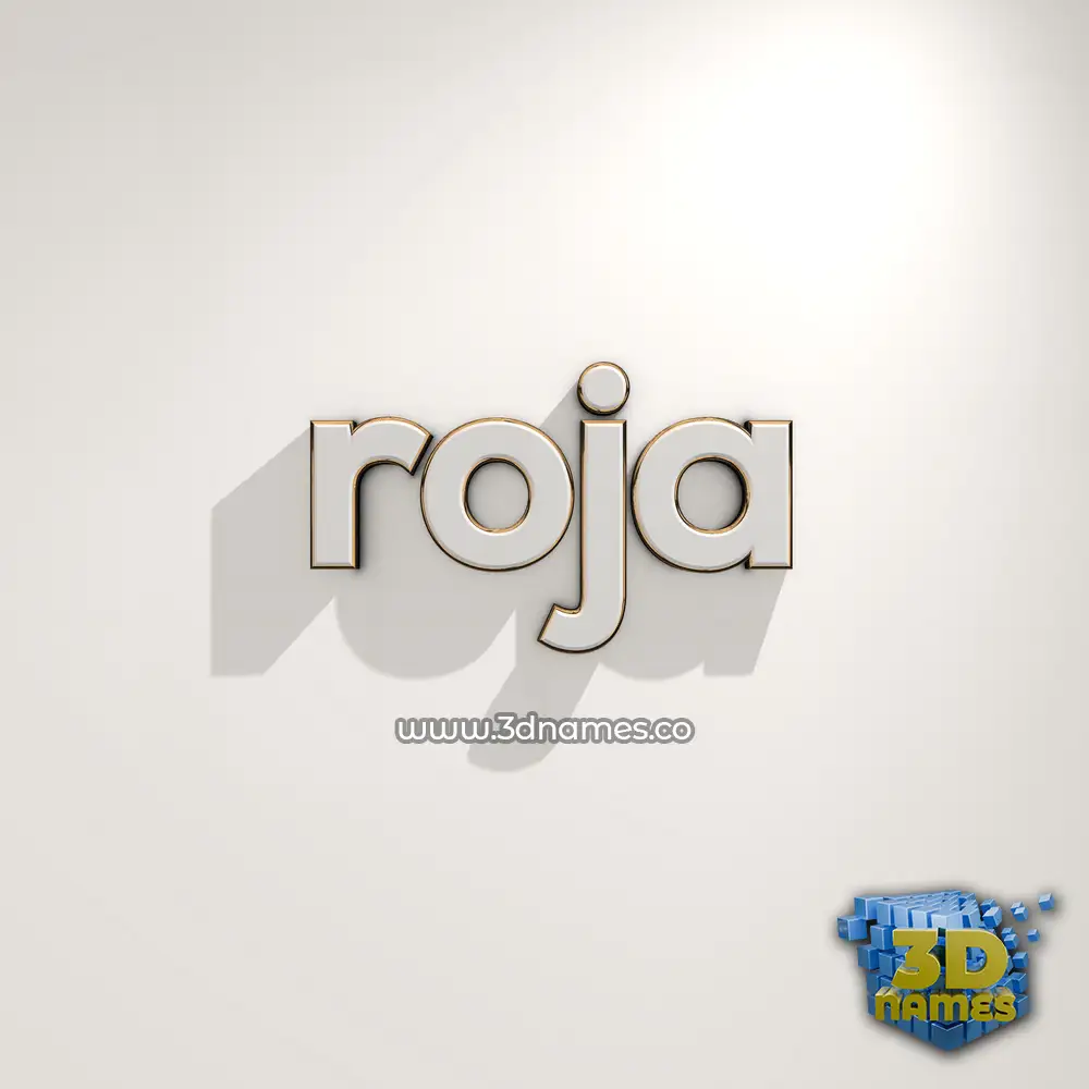 roja in White Logo Warm style - 3D name wallpaper