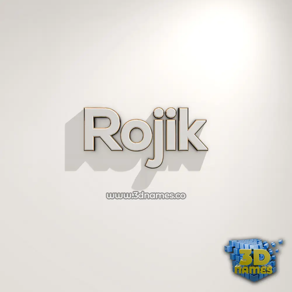 rojik in White Logo Warm style - 3D name wallpaper