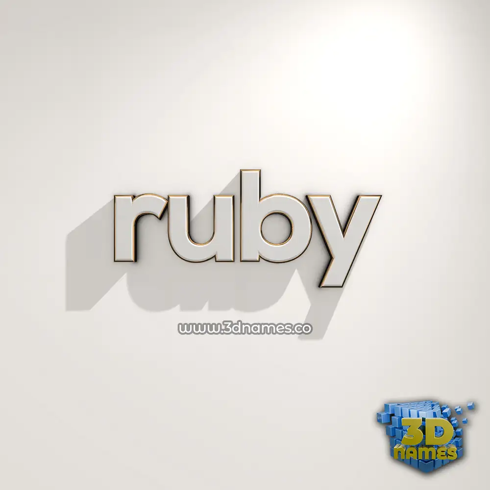 ruby in White Logo Warm style - 3D name wallpaper
