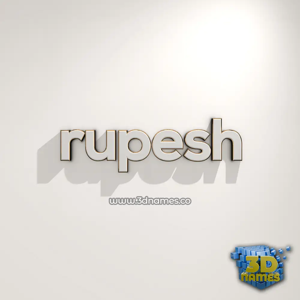 rupesh in White Logo Warm style - 3D name wallpaper