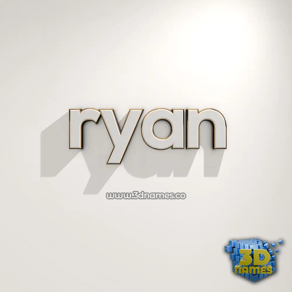 ryan in White Logo Warm style - 3D name wallpaper