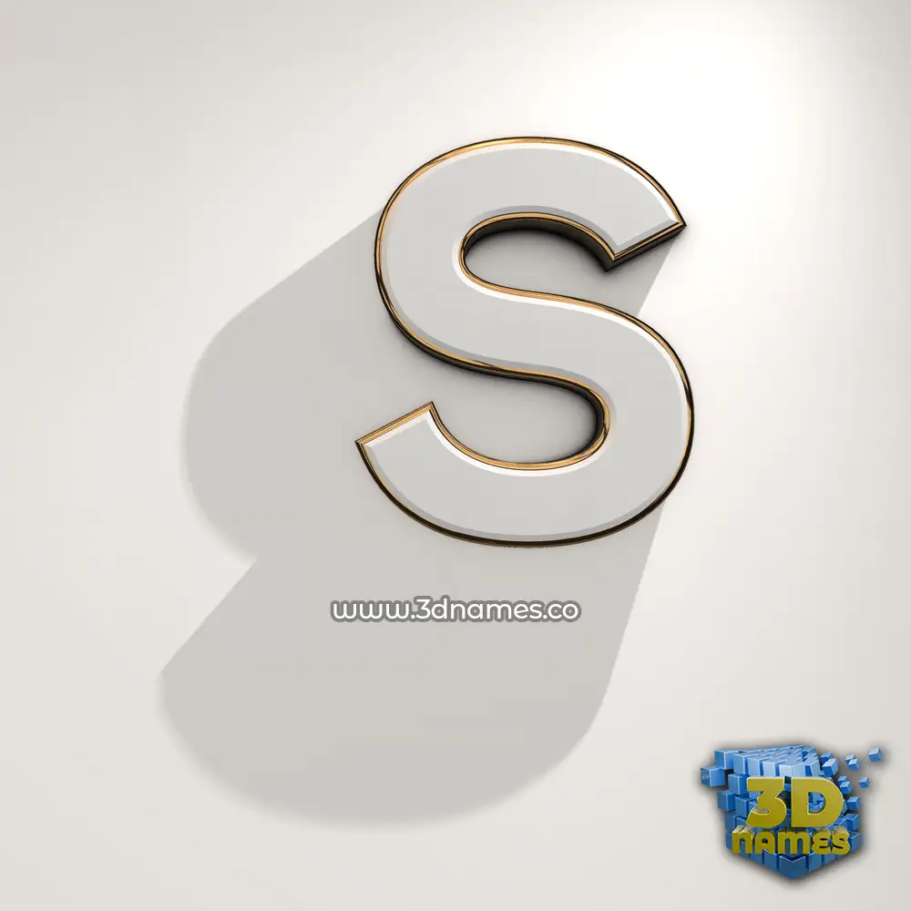 s in White Logo Warm style - 3D name wallpaper