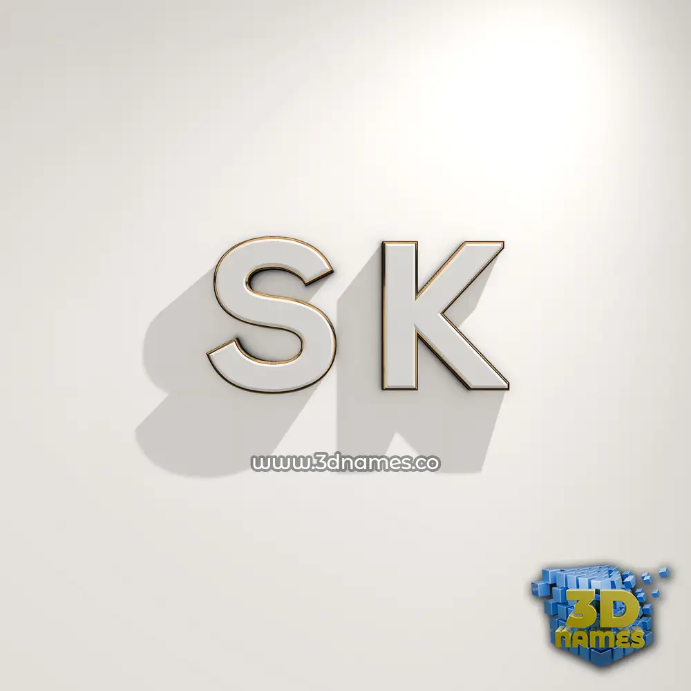 s k in White Logo Warm style - 3D name wallpaper