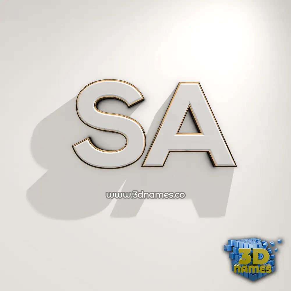 sa in White Logo Warm style - 3D name wallpaper