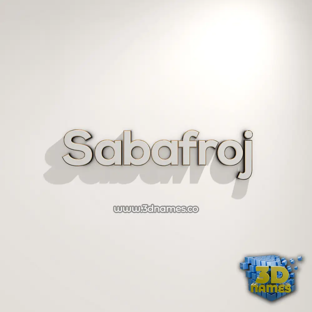 sabafroj in White Logo Warm style - 3D name wallpaper