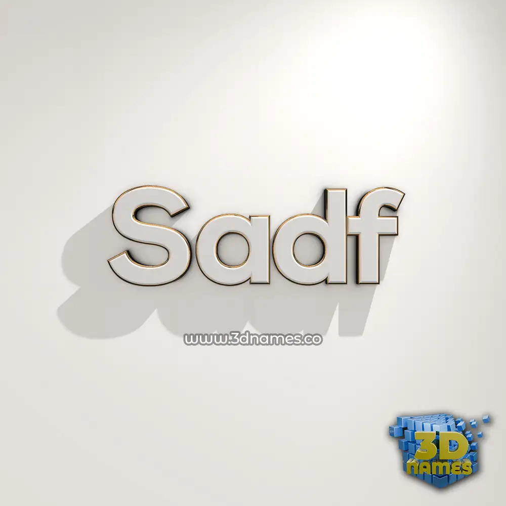 sadf in White Logo Warm style - 3D name wallpaper
