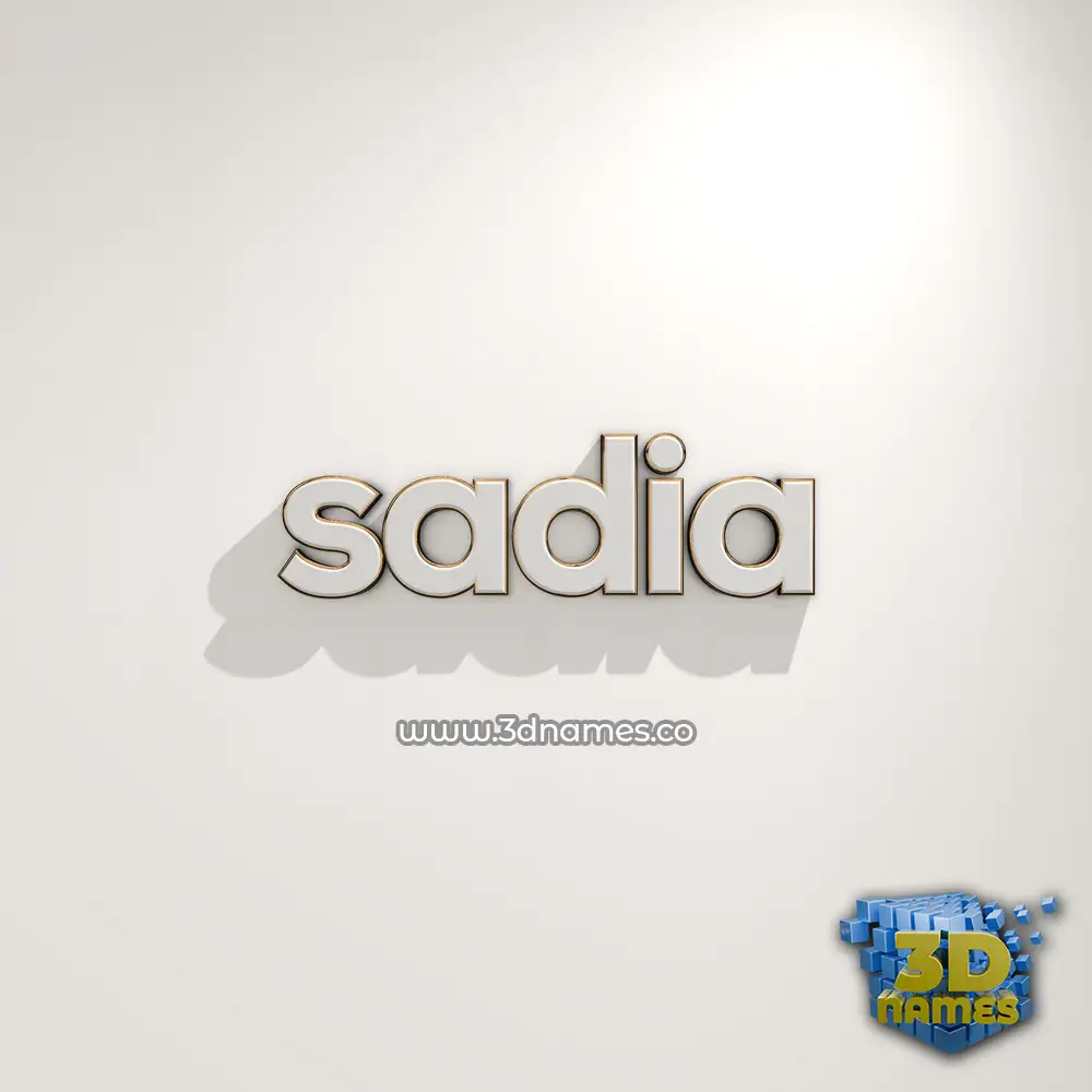 sadia in White Logo Warm style - 3D name wallpaper