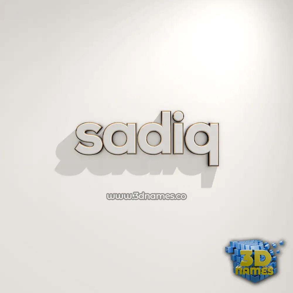sadiq in White Logo Warm style - 3D name wallpaper