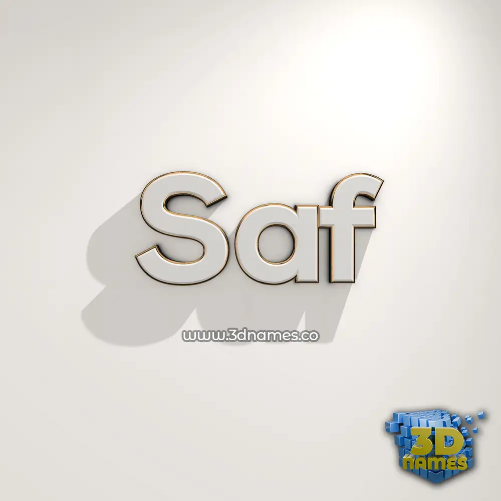 saf in White Logo Warm style - 3D name wallpaper